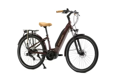 Image d'un vélo électrique Granville E-Absolute 35 Bordeaux, alliant élégance et performance. Son design raffiné, sa couleur Bordeaux attrayante et ses composants de haute qualité en font le compagnon idéal pour vos déplacements urbains.