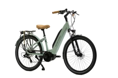 Image du vélo électrique Granville E-Absolute 34+ vert d'eau, alliant un design captivant et des performances remarquables. Une combinaison parfaite de style, de puissance et de confort pour des déplacements urbains exceptionnels
