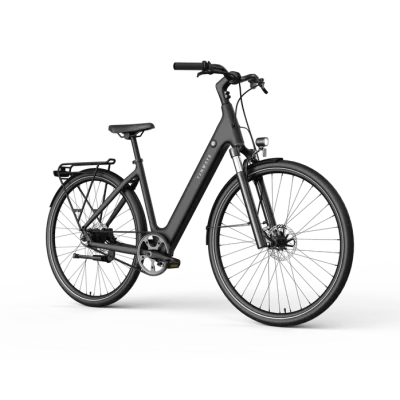 Vélo électrique TENWAYS CGO800S midnight black : Élégance et performance avec moteur de moyeu arrière Mivice M070 250W, batterie lithium-ion 36V, 10.4Ah et freins à disque hydrauliques Tektro.